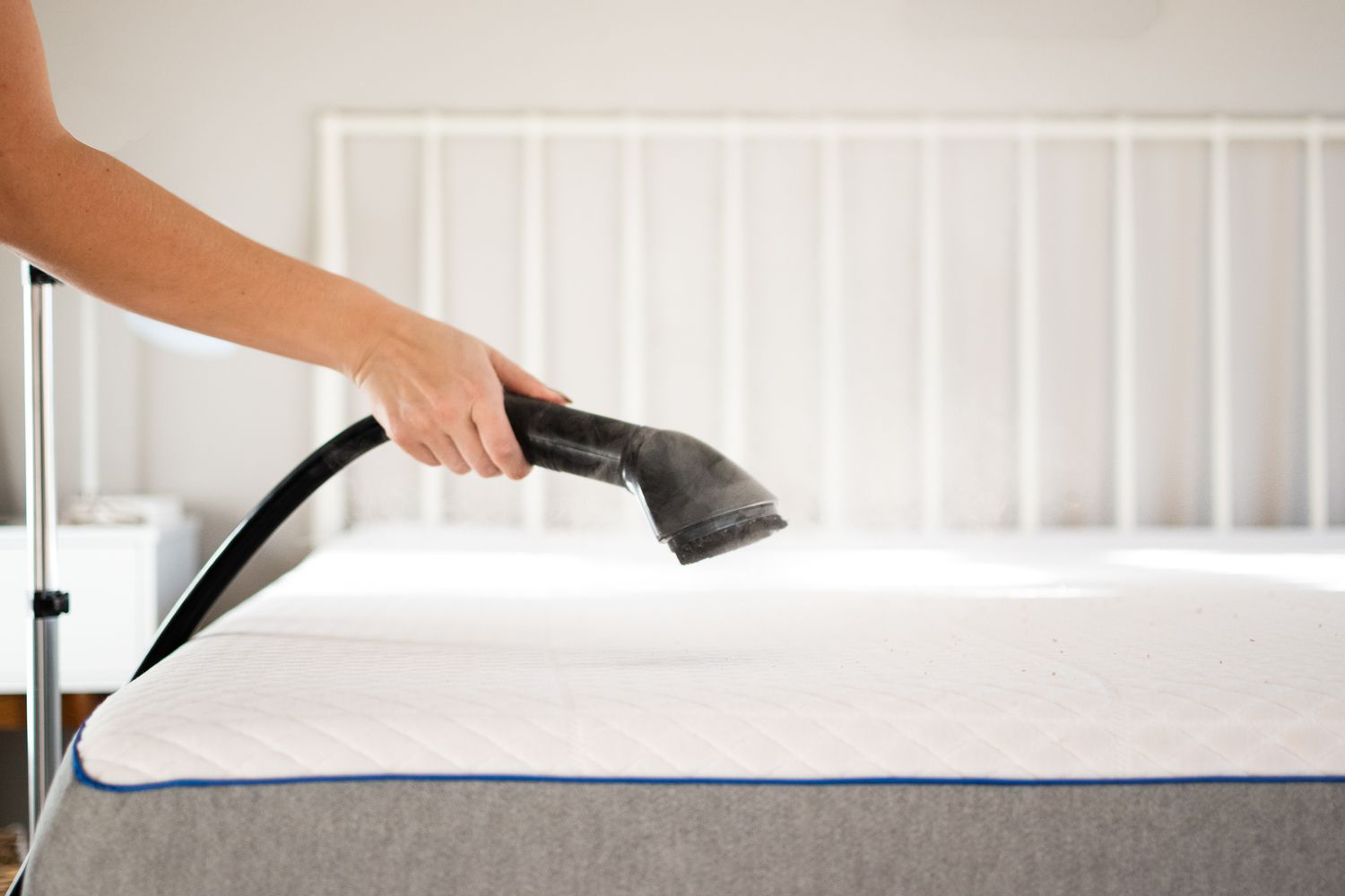 Mattress being cleaned by professionals